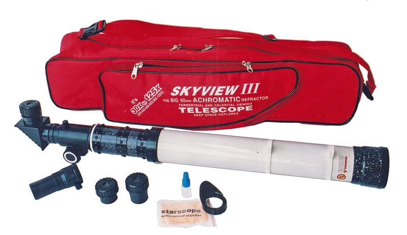 Skyview III (White) 60mm Refractor Telescope with Case